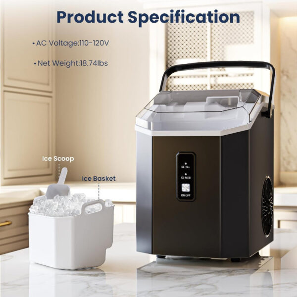 Nugget Ice Maker Countertop with Self-Cleaning, 35lbs/24H, Portable Sonic Ice Machine - Image 5