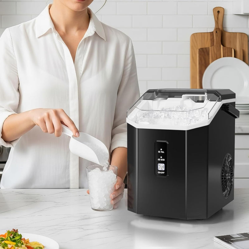 Nugget Ice Maker Countertop with Self-Cleaning