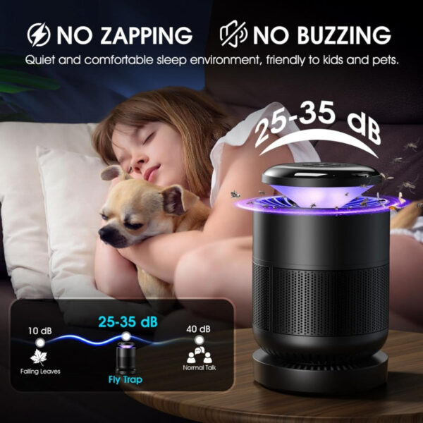 Remote Control Fruit Fly Trap for Indoors - Mosquito Killer Lamp with UV Light & Silent Fan - Image 4