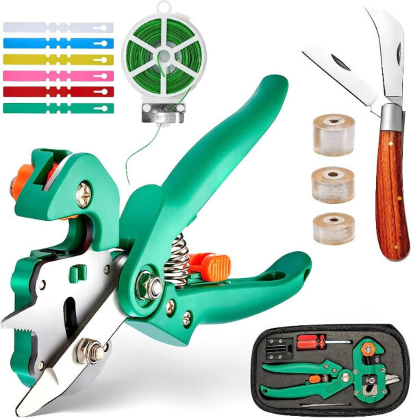 Garden Grafting Tool Kit 2-in-1 Pruning Tools with Grafting Knife, 3 Replaceable Blades, Tapes & Pruning Knife - Image 10
