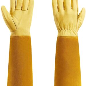 Alternative view of Rose Pruning Gloves - Long Leather Gauntlet