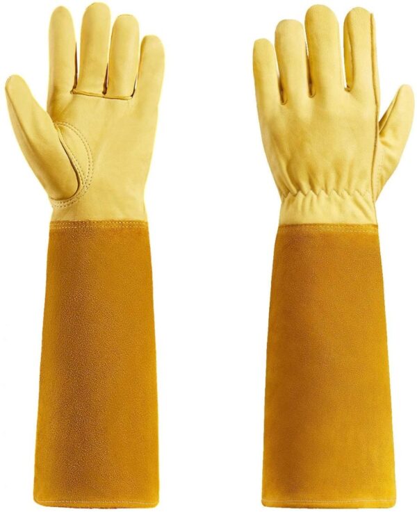 Rose Pruning Gloves - Long Leather Gauntlet - Image 2