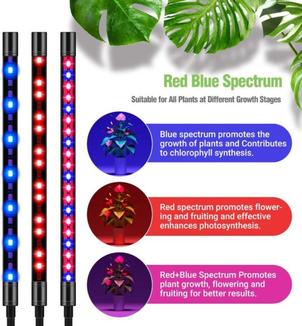 LED Grow Light for Indoor Plants Full Spectrum with Adjustable Tripod Stand & Remote - Image 4