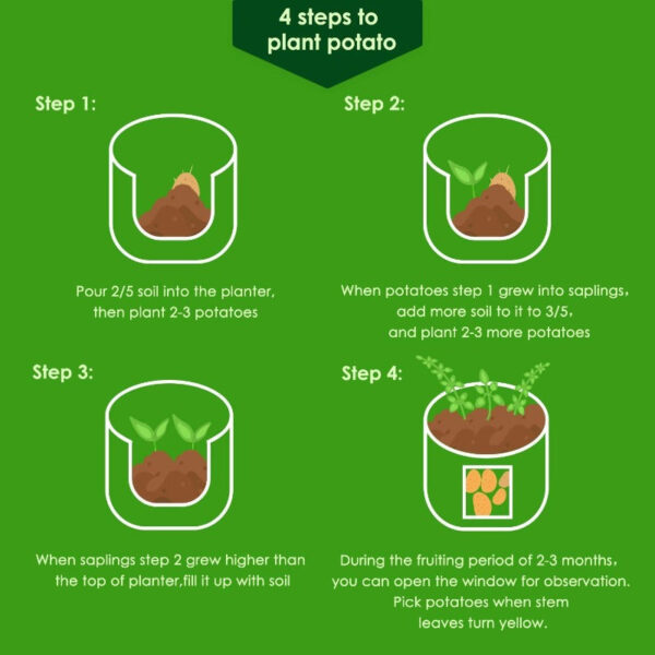 Potato Grow Bags Green - Image 3
