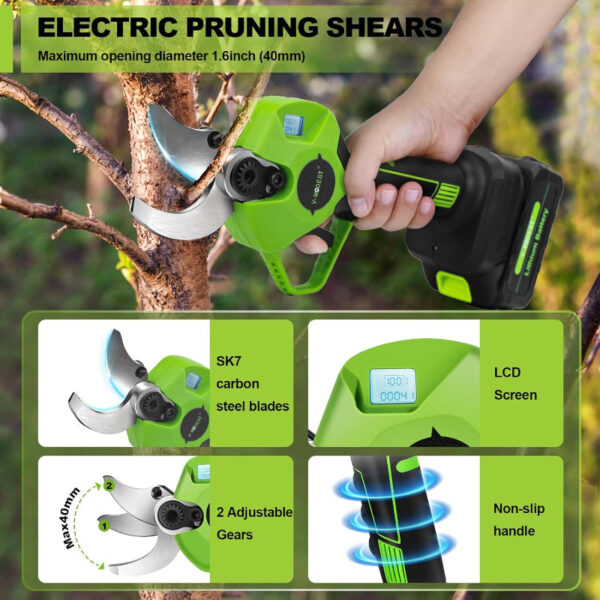 Electric Pruning Shears – Sharp Cordless Tree Pruner - 2000mAh Battery - Image 4