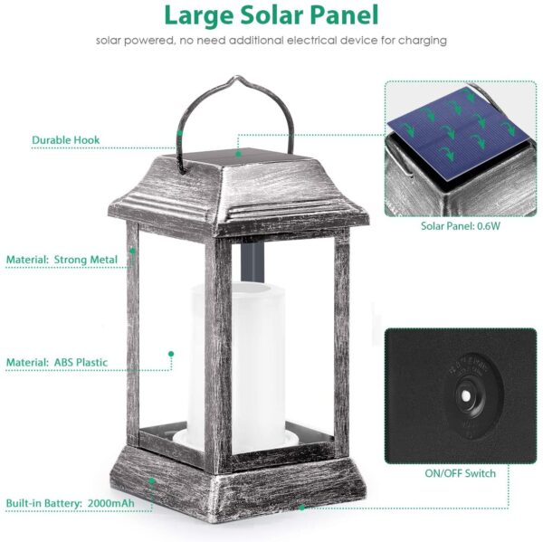 Solar LED Flickering Flame Lanterns - Image 9