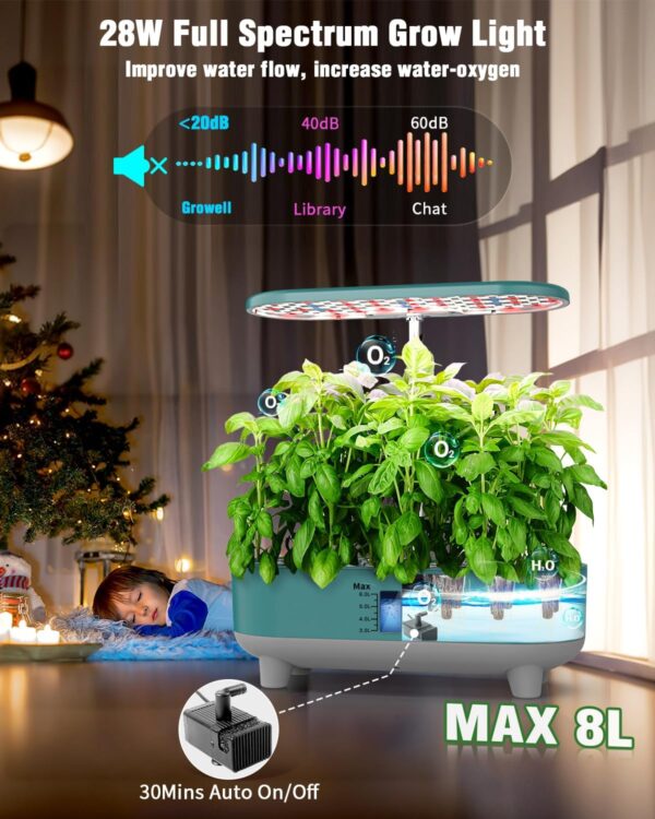 16-Pod Hydroponics Growing System | Indoor Herb Garden with 28W LED - Image 4