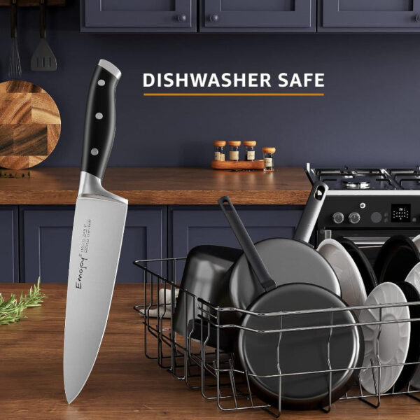 18-Piece Kitchen Knife Set with Block - Stainless Steel Knives & Sharpener - Image 6