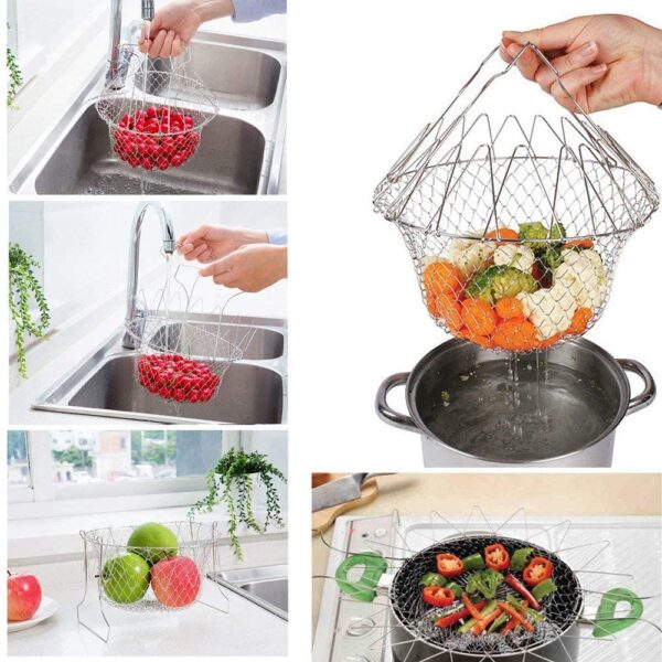Foldable Steam Fry Cooking Basket - Image 3