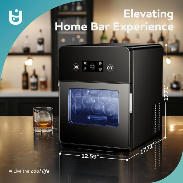 Ice Ball Maker Countertop – 144pcs/Day, 4 Clear Spheres in 40 Mins, Self-Cleaning Ice Maker Machine - Image 3