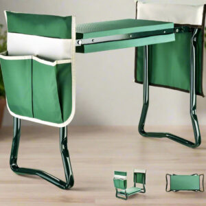 Garden Kneeler & Seat - Foldable Stool with Soft Pad & Tool Pouches