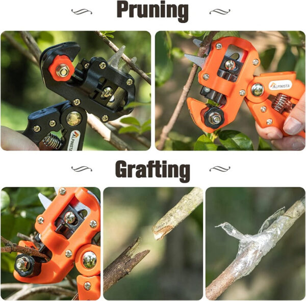 Garden Grafting Tool Kit 2-in-1 Pruning Tools with Grafting Knife, 3 Replaceable Blades, Tapes & Pruning Knife - Image 2