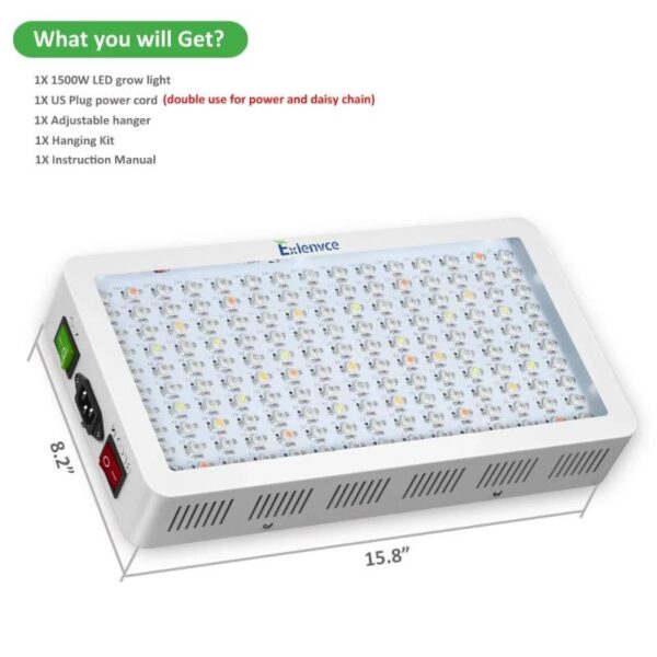 1500W Full Spectrum LED Grow Light | Veg & Bloom Mode | Daisy Chain - Image 7