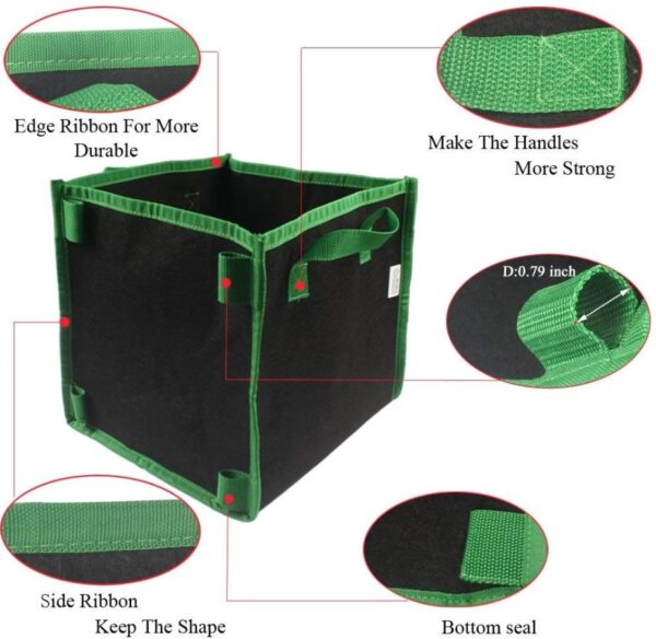 Square Heavy Duty Fabric Pots - Image 7