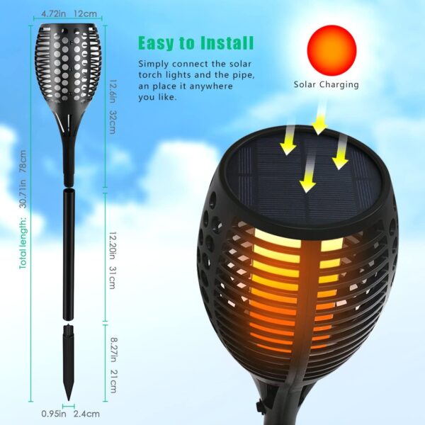 Flickering Flame Solar Torch Lights - Image 4