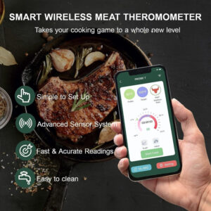 Alternative view of Wireless Meat Thermometer Bluetooth with Ceramic Probe, Heat Resistant With Smart App