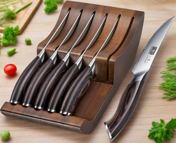 7-Piece Japanese Kitchen Knife Set with Magnetic Block - High Carbon Stainless Steel Ultra Sharp Chef Knives - Image 9