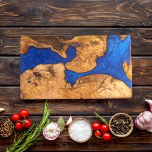 Handmade Olive Wood Resin Cutting Board