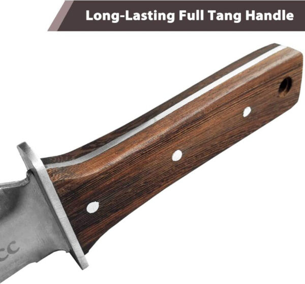 Professional Hori Hori Garden Knife with Leather Sheath - 440 Stainless Steel Blade - Weeding, Digging, Pruning & Cultivating Tool - Image 8