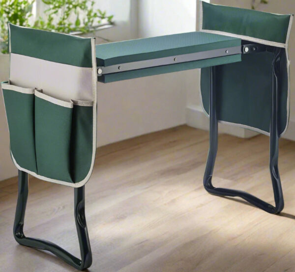 Garden Kneeler & Seat - Foldable Stool with Soft Pad & Tool Pouches - Image 10