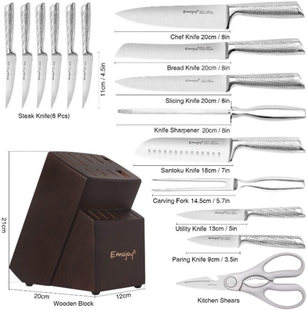 Premium German Steel Kitchen Knife Set 15-Piece - Image 4