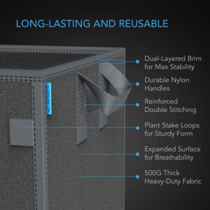 Alternative view of AC Infinity Square Heavy Duty Fabric Pots