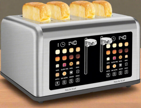 4 Slice Touch Screen Toaster, Stainless Steel Toaster with Dual Controls & Digital Timer - Image 11