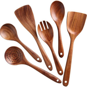 Kitchen Utensils Set Natural Wood