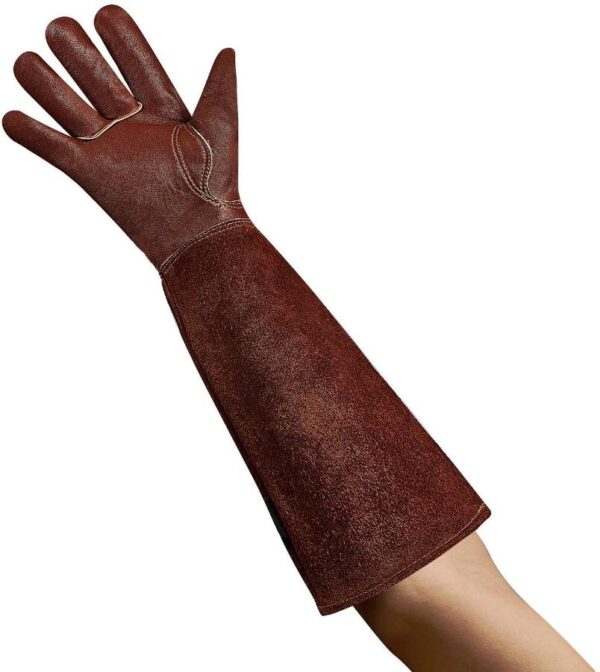 Rose Pruning Gloves - Long Leather Gauntlet - Image 7