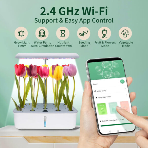 Hydroponic Growing System Kit | 14-Pod Indoor Herb Garden with WiFi Control - Image 3