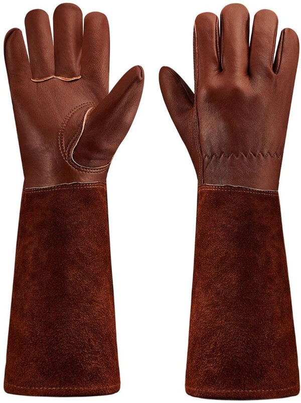 Rose Pruning Gloves - Long Leather Gauntlet - Image 6