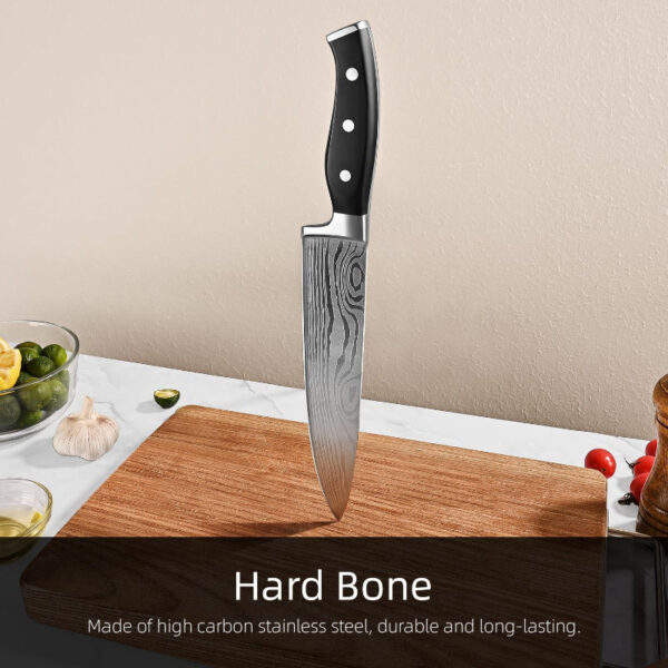 18-Piece Kitchen Knife Set with Block - Stainless Steel Knives & Sharpener - Image 8