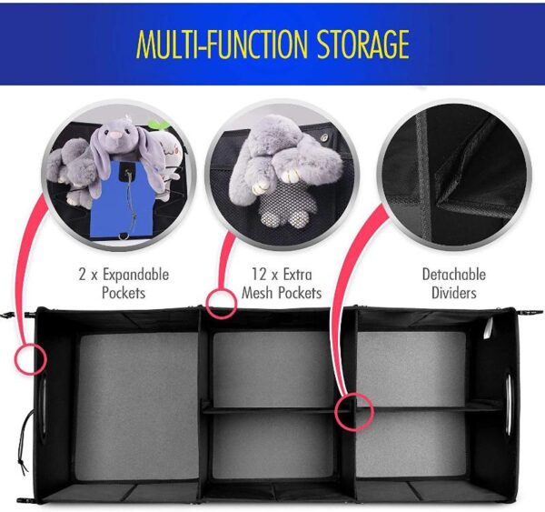 Large Trunk Organizer for Car & SUV - Durable and Foldable Storage - Image 3