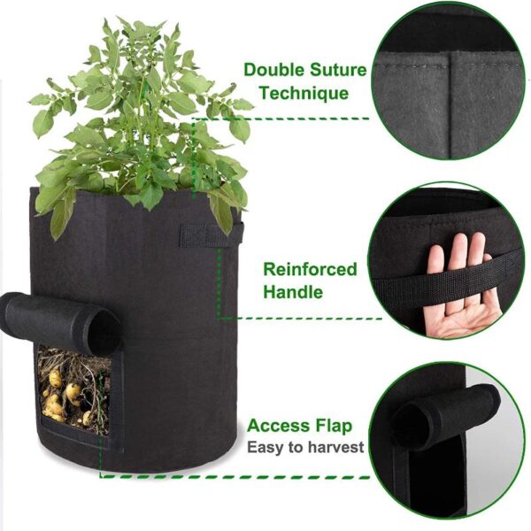 Vegetable Grow Bags Black - Image 5