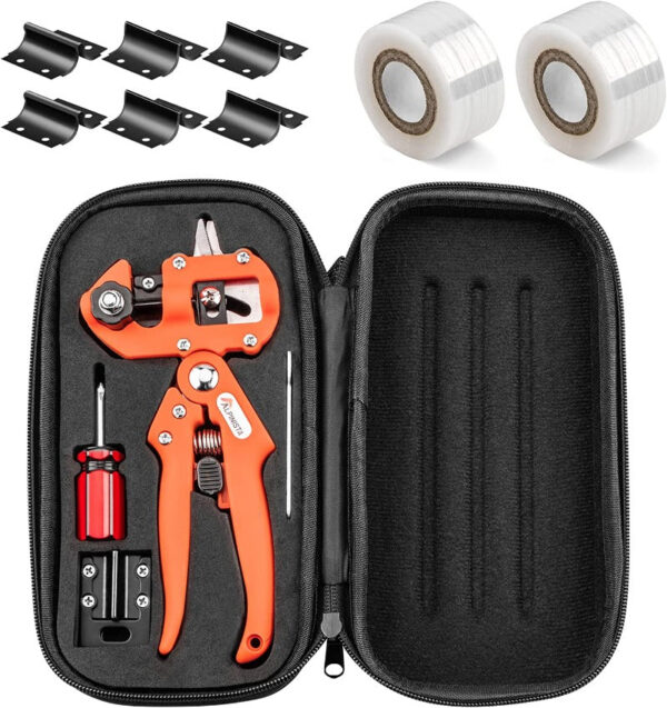 Garden Grafting Tool Kit 2-in-1 Pruning Tools with Grafting Knife, 3 Replaceable Blades, Tapes & Pruning Knife - Image 14