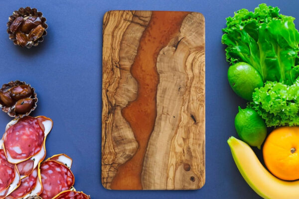 Handmade Olive Wood Resin Cutting Board - Image 9