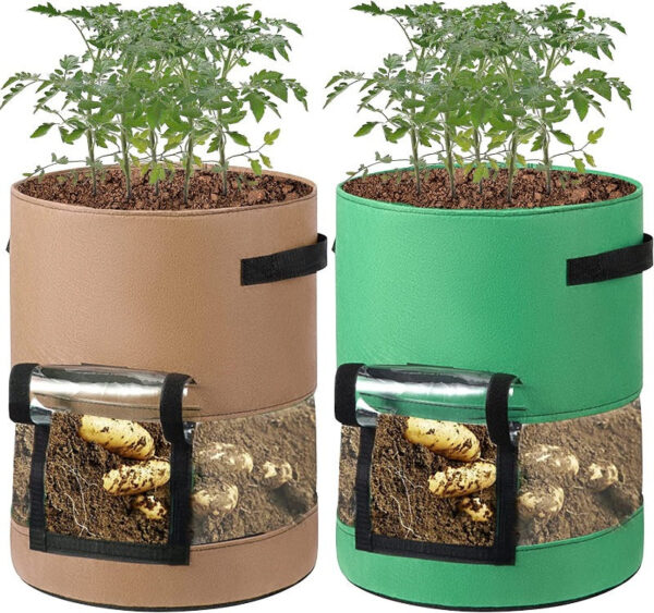 Potato Grow Bags with 360-Degree Visibility Window - Heavy Duty Fabric Pots - Image 14