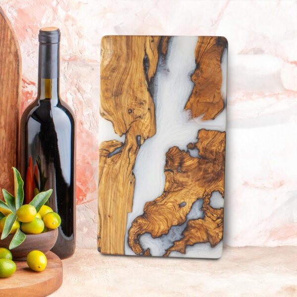 Handmade Olive Wood Resin Cutting Board - Image 4