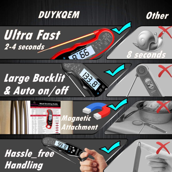 Meat Thermometer Digital - Instant Read Food Thermometer for Cooking & Grilling - Image 9