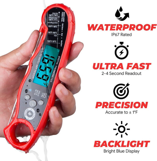 Meat Thermometer Digital - Instant Read Food Thermometer for Cooking & Grilling - Image 2
