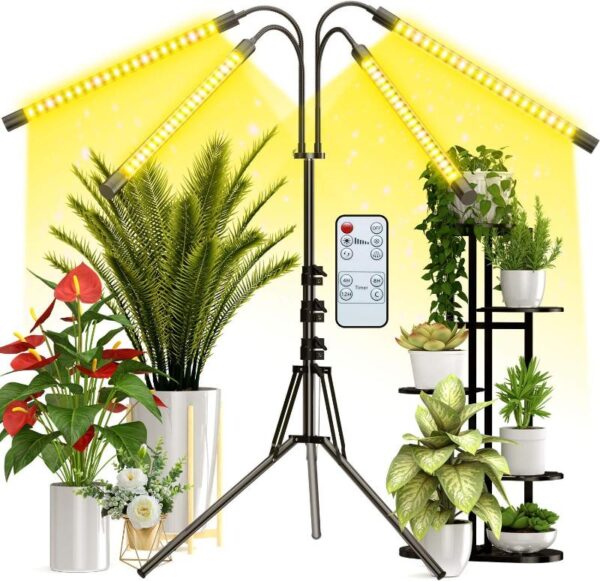 LED Grow Light for Indoor Plants Full Spectrum with Adjustable Tripod Stand & Remote - Image 6