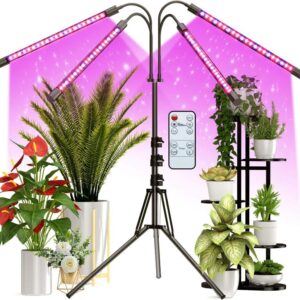 LED Grow Light for Indoor Plants Full Spectrum with Adjustable Tripod Stand & Remote