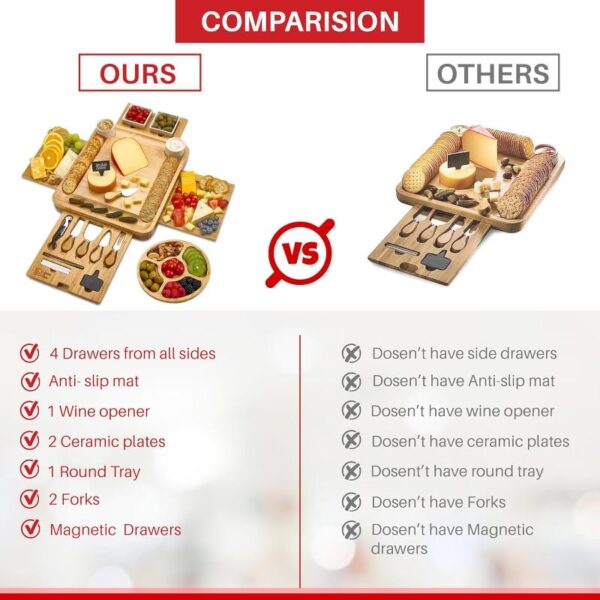 Premium Bamboo Cheese Board Set - Image 6