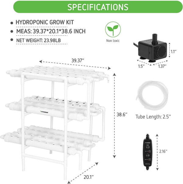 Hydroponics Growing System - High Yield Indoor Gardening Kit with Timer & Pump - Image 4