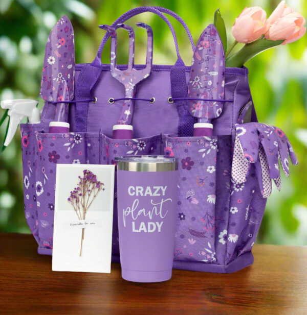 Gardening Gifts for Women – Heavy Duty Garden Tool Set with Floral Tool Bag & Tumbler - Image 7