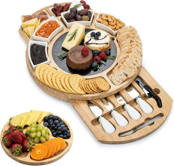 Premium Bamboo Cheese Board Set - Image 9