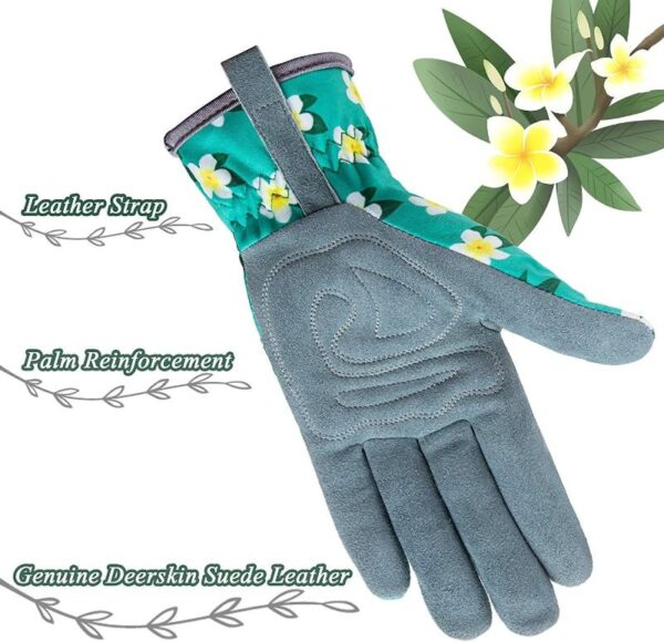 Deerskin Leather Gardening Work Gloves - Image 6