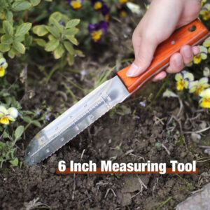 Alternative view of Professional Hori Hori Garden Knife with Leather Sheath - 440 Stainless Steel Blade - Weeding, Digging, Pruning & Cultivating Tool