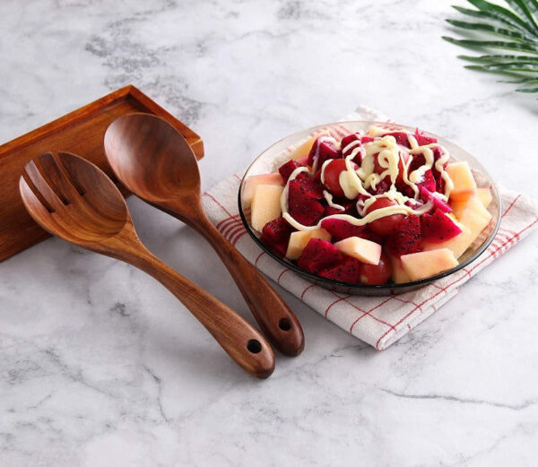 Kitchen Utensils Set Natural Wood - Image 6