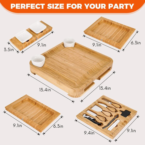 Premium Bamboo Cheese Board Set - Image 7